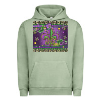 Pigment Oil Green mardi gras fleur de lis Urban Hoodie - MaliasSmallBusiness
