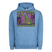 Pigment Pebble Blue mardi gras fleur de lis Urban Hoodie - MaliasSmallBusiness