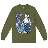 Army Green love snowman Long Sleeve Tee - MaliasSmallBusiness
