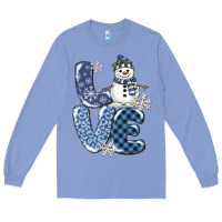 Colony Blue love snowman Long Sleeve Tee - MaliasSmallBusiness