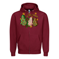 Burgundy tis the season christmas cake Zipper Hoodie - Zillion Design Studio
