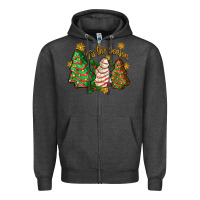 Charcoal Heather tis the season christmas cake Zipper Hoodie - Zillion Design Studio