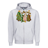 Heather Grey tis the season christmas cake Zipper Hoodie - Zillion Design Studio