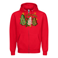 Red tis the season christmas cake Zipper Hoodie - Zillion Design Studio