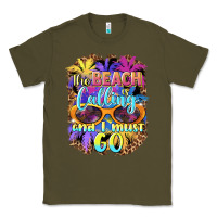 Army Green the beach is calling and i must go Classic Tee - BarkalooDesign