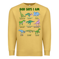 Antique Gold god says i am dinosaurs Premium Sweatshirt - JahusDesignShop