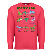 Cardinal god says i am dinosaurs Premium Sweatshirt - JahusDesignShop