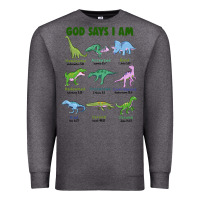 Charcoal Heather god says i am dinosaurs Premium Sweatshirt - JahusDesignShop