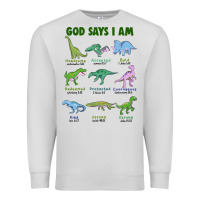 Dove Grey god says i am dinosaurs Premium Sweatshirt - JahusDesignShop