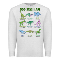Oatmeal Heather god says i am dinosaurs Premium Sweatshirt - JahusDesignShop