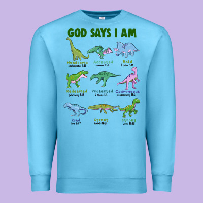 God Says I Am Dinosaurs Premium Sweatshirt Designed By Jahusdesignshop