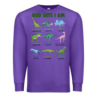 Purple god says i am dinosaurs Premium Sweatshirt - JahusDesignShop
