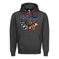 Charcoal Heather home of the free because of the brave sunflower bi Zipper Hoodie - texasbilliewilder