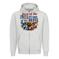 Dove Grey home of the free because of the brave sunflower bi Zipper Hoodie - texasbilliewilder