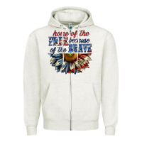 Oatmeal Heather home of the free because of the brave sunflower bi Zipper Hoodie - texasbilliewilder