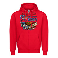 Red home of the free because of the brave sunflower bi Zipper Hoodie - texasbilliewilder