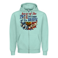 Home Of The Free Because Of The Brave Sunflower Bi Zipper Hoodie | Teevron