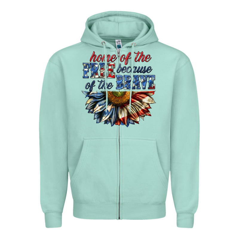 Home Of The Free Because Of The Brave Sunflower Bi Zipper Hoodie by texasbilliewilder | Teevron