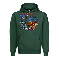 Sports Green home of the free because of the brave sunflower bi Zipper Hoodie - texasbilliewilder