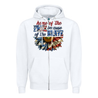 White home of the free because of the brave sunflower bi Zipper Hoodie - texasbilliewilder