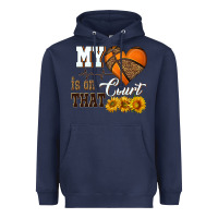 Navy my heart is on that court Heavyweight Hoodie - HRA Design Shop
