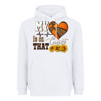 White my heart is on that court Heavyweight Hoodie - HRA Design Shop