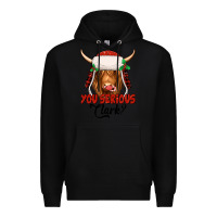Black you serious clark highland cow Premium Hoodie - Jasminsmagicworld