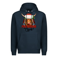 Navy you serious clark highland cow Premium Hoodie - Jasminsmagicworld