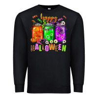 Black happy halloween jars and horror Premium Sweatshirt - AdoDesignShop