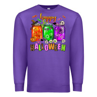 Purple happy halloween jars and horror Premium Sweatshirt - AdoDesignShop