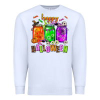 White happy halloween jars and horror Premium Sweatshirt - AdoDesignShop