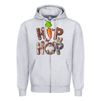 Heather Grey hip hop easter bunny Zipper Hoodie - RanaPortraitStore