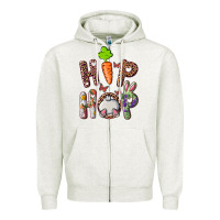 Oatmeal Heather hip hop easter bunny Zipper Hoodie - RanaPortraitStore