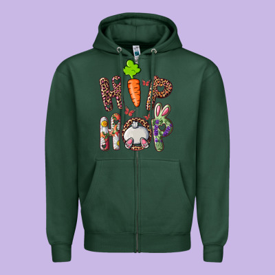 Zipper Hoodie hip hop easter bunny