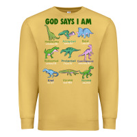 Antique Gold god says i am dinosaurs Premium Sweatshirt - JahusDesignShop