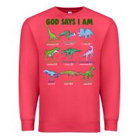Cardinal god says i am dinosaurs Premium Sweatshirt - JahusDesignShop
