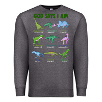 Charcoal Heather god says i am dinosaurs Premium Sweatshirt - JahusDesignShop