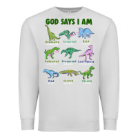 Dove Grey god says i am dinosaurs Premium Sweatshirt - JahusDesignShop