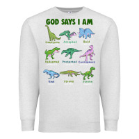Oatmeal Heather god says i am dinosaurs Premium Sweatshirt - JahusDesignShop