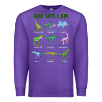 Purple god says i am dinosaurs Premium Sweatshirt - JahusDesignShop