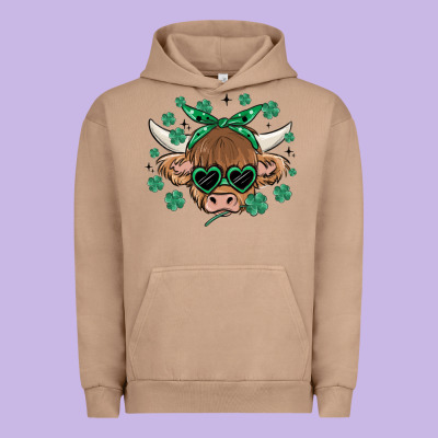 St Patrick's Day Cow Urban Hoodie Designed By Maliassmallbusiness