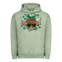 Pigment Oil Green st patrick's day cow Urban Hoodie - MaliasSmallBusiness