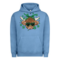 Pigment Pebble Blue st patrick's day cow Urban Hoodie - MaliasSmallBusiness