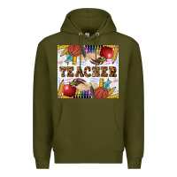 Army Green Western Teacher Premium Hoodie - LillyAllenDesigns