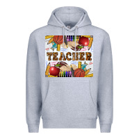 Heather Grey Western Teacher Premium Hoodie - LillyAllenDesigns