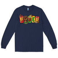 Navy power juneteenth Long Sleeve Tee - MaliasSmallBusiness