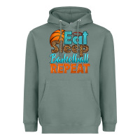 Sage eat sleep basketball repeat Heavyweight Hoodie - HRA Design Shop