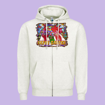 Zipper Hoodie happy easter roosters