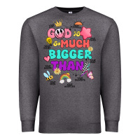 Charcoal Heather god is bigger design Premium Sweatshirt - JahusDesignShop