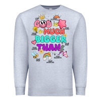 Heather Grey god is bigger design Premium Sweatshirt - JahusDesignShop